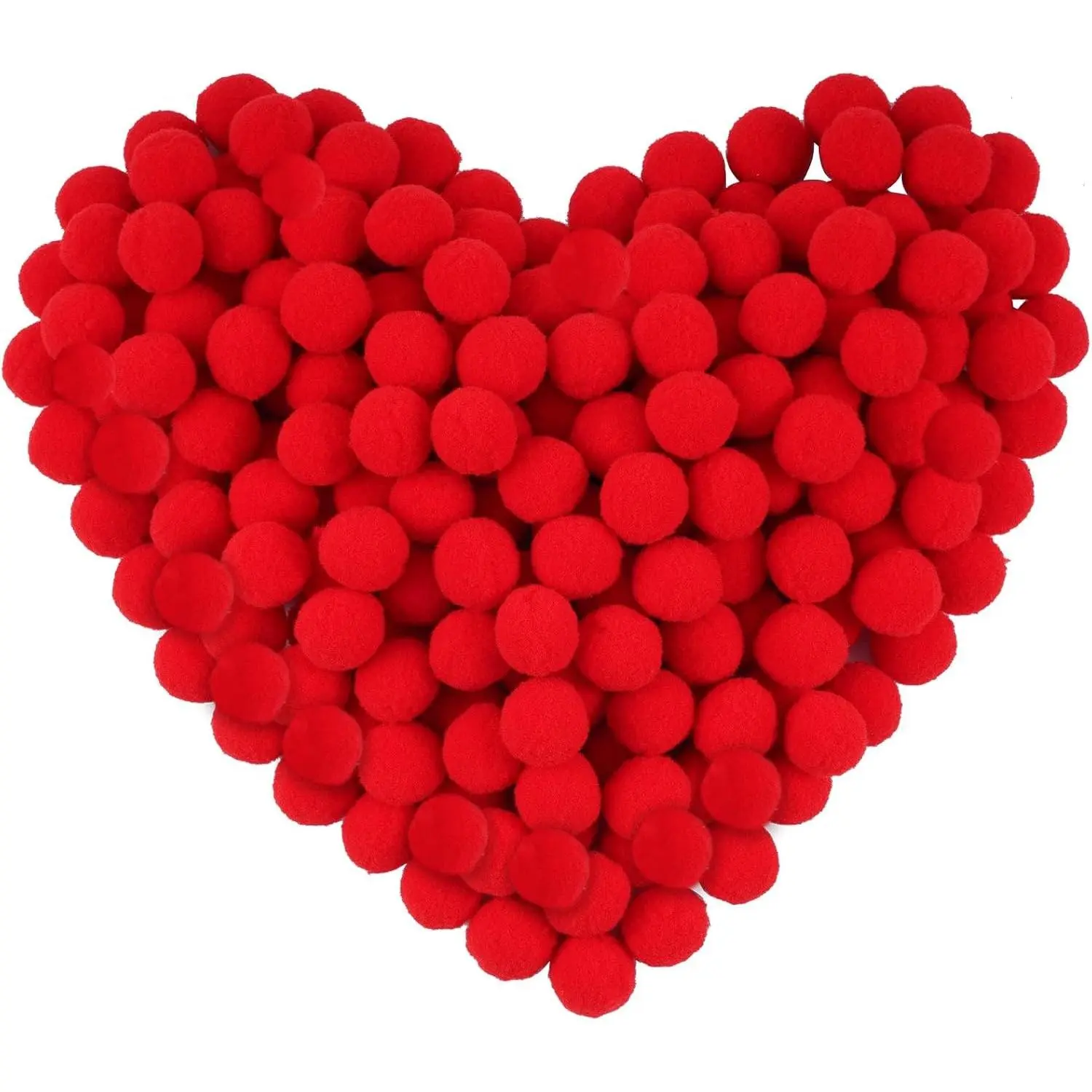 200 Pieces 1 Inch Red Fluffy Pom Poms Balls, Craft Pompom Balls for Home Party Mother's Day Decor and Arts Crafts Projects Making