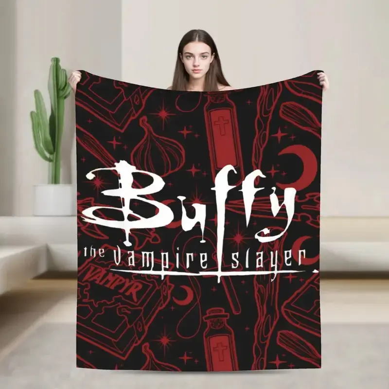 Buffy the Vampire Slayer Horror Blankets  Flannel Funny Soft Throw Blanket for Bedding Lounge Spring/Autumn,