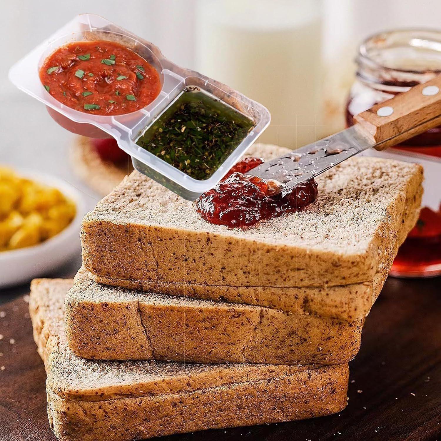 Reusable Transparent Snack Storage Containers Set with Lids, Stackable Dual-Layer Plastic Food Boxes, Leak-Proof Portable Kitchen Organizer