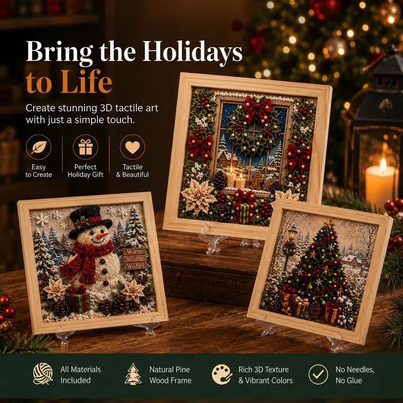 Christmas 3D Fabric Poke Art Kit