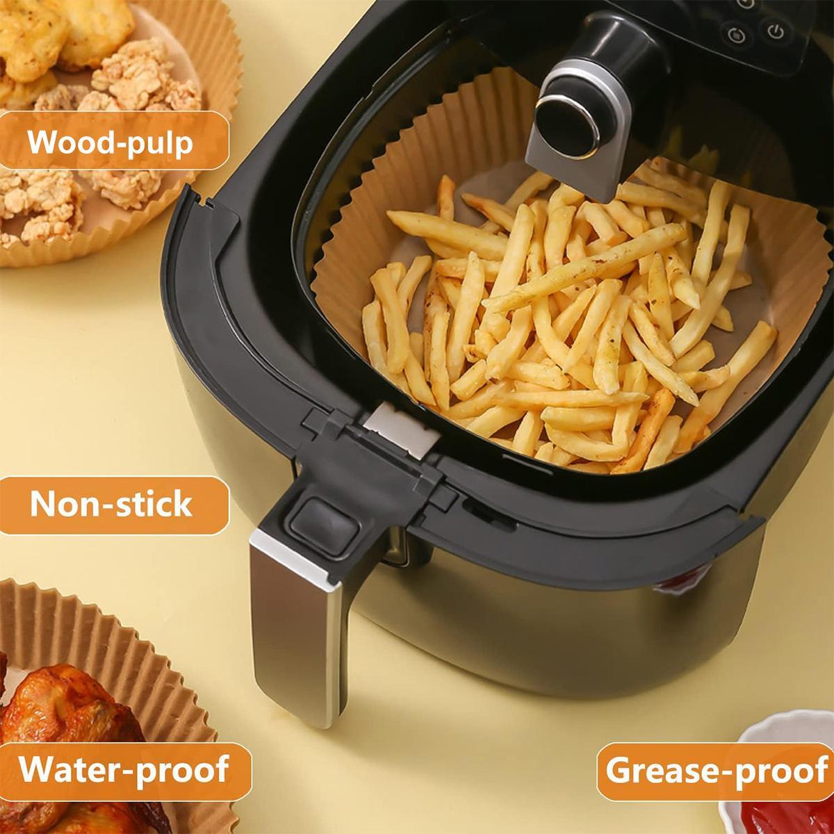Air Fryer Paper Liners, 100Pcs Parchment Paper, Air Fryer Liners Disposable for Microwave, Non-Stick Air Fryer Liner Square Free of Bleach (6.3IN) Baking Supplies Kit Bakeware Air Fryer Paper Liners, 100Pcs Parchment Paper, Air Fryer Liners Disposable for Microwave, Non-Stick Air Fryer Liner Square Free of Bleach (6.3IN) Baking Supplies Kit Bakeware
