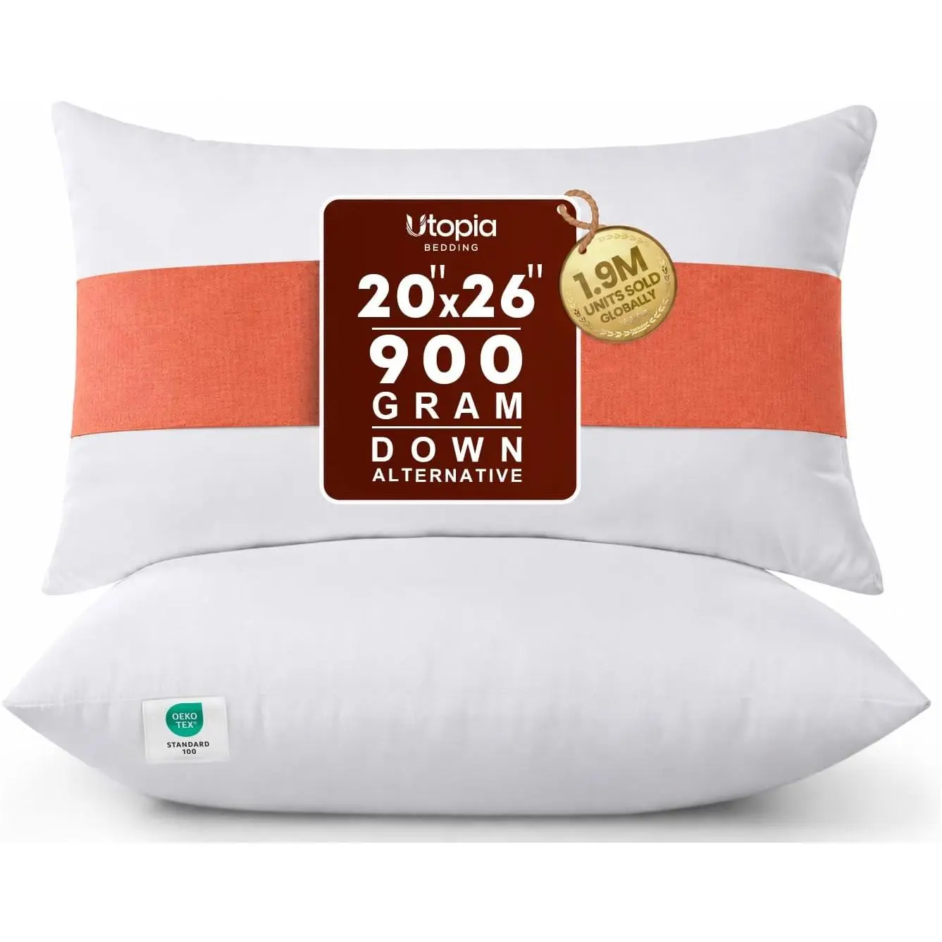 Bedding 20x26 Pillow Inserts, Set of 2, White – Indoor Decorative Throw Pillows for Bed, Sofa & Couch – Soft, Supportive & Cushion Inserts