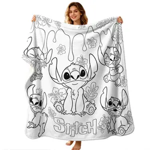 Creative Hand-Drawn Blanket, Digital Print Flannel, Modern Style, Holiday Gift, Wall Hanging, Sofa Bed Cover, Outdoor Travel Blanket