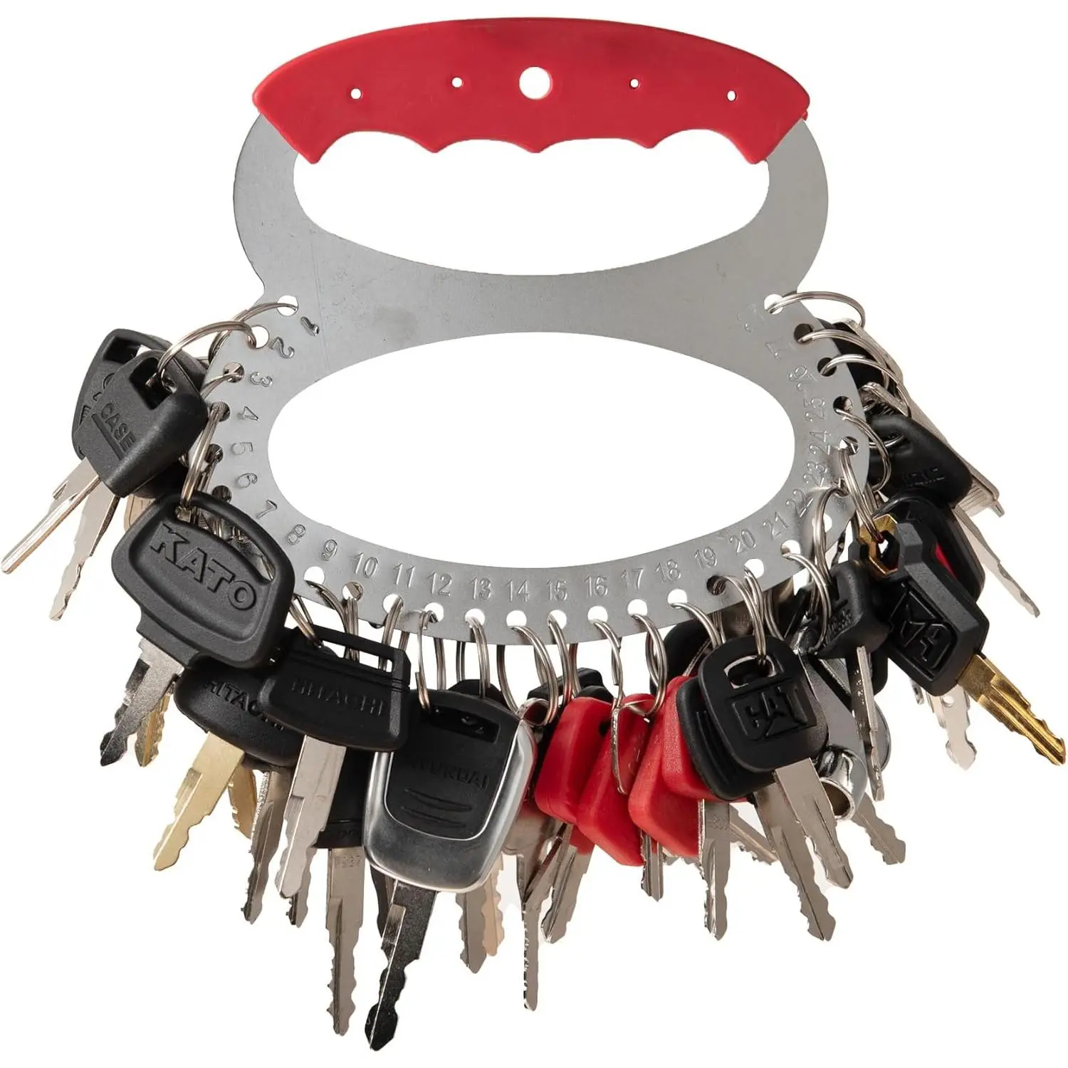 44 Pcs Equipment Keys Set,Construction Machinery Key for JohnDeer Kom astu Volvo Bobcat Case JCB Doosan Kobelco