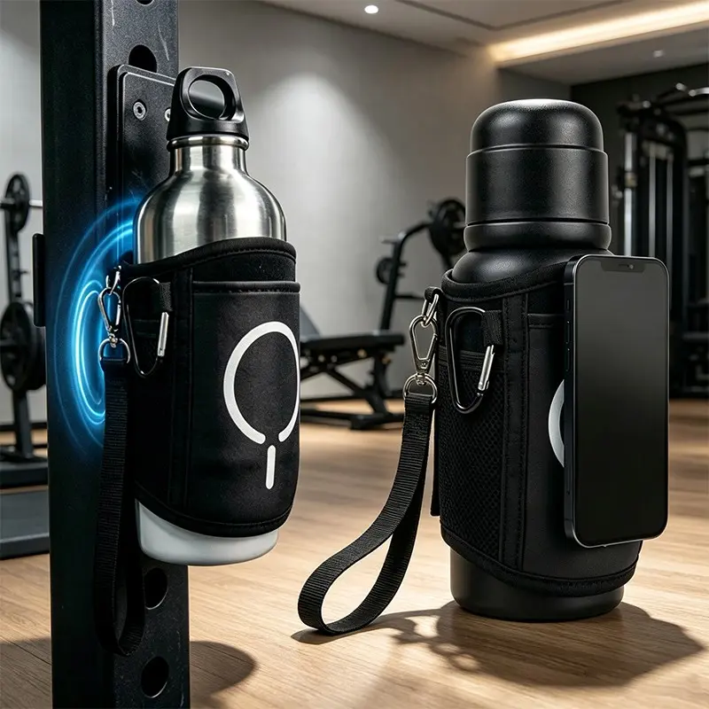 Multi-Functional Strong Magnetic Water Bottle Holder, Gym Equipment Attachment, Phone Stand, Outdoor Travel Gear, Key Card Pocket