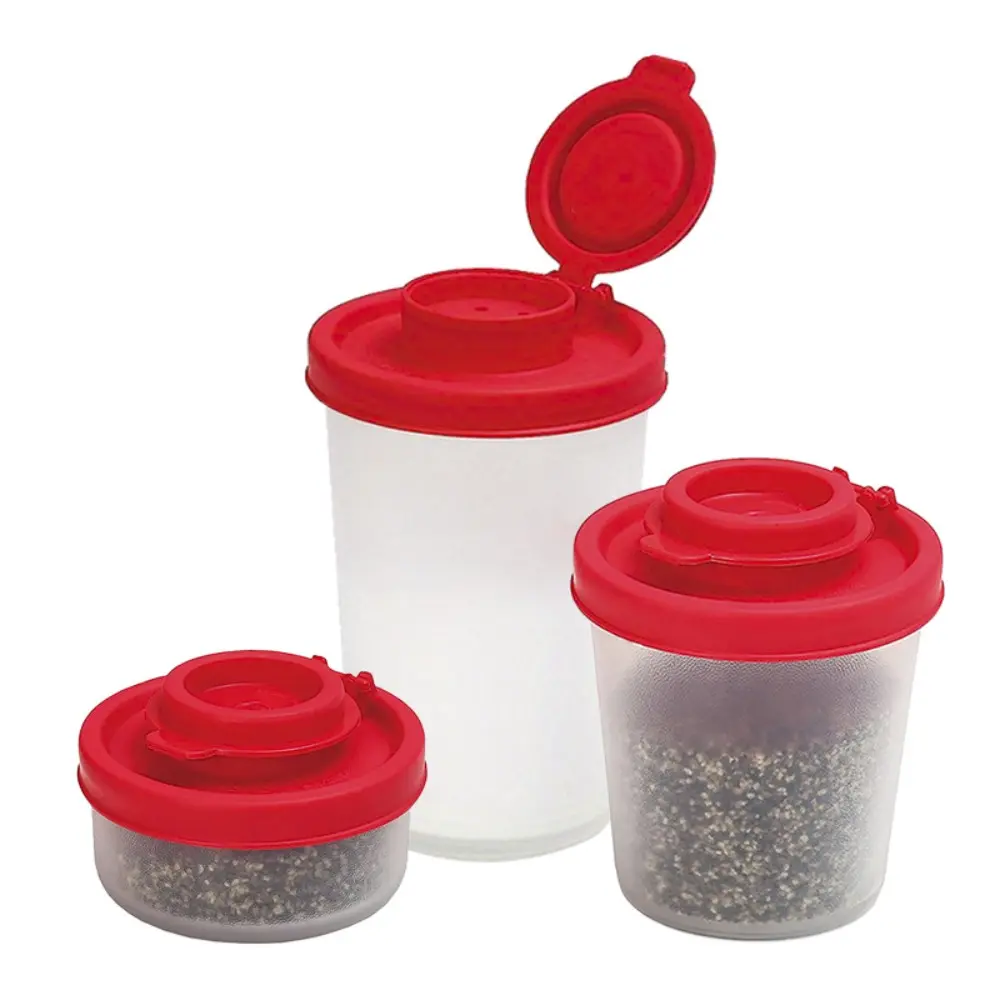 2pcs-Durable Salt and Pepper Shakers, Moisture-Proof Airtight Transparent Plastic Containers, Maintains Freshness for Camping, BBQ Seasonings, Travel Kitchenware & Spice Storage