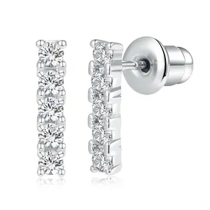 Cubic Zirconia Stud Earrings for Women - Hypoallergenic Earrings for Sensitive Ears - Simulated Diamond CZ