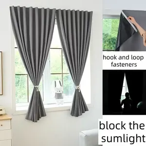1pc  No-Drill Magic Tape 100% Blackout Curtain, Easy Peel-And-Stick Design, Ideal for Renters, Modern Drapes for Home Decor