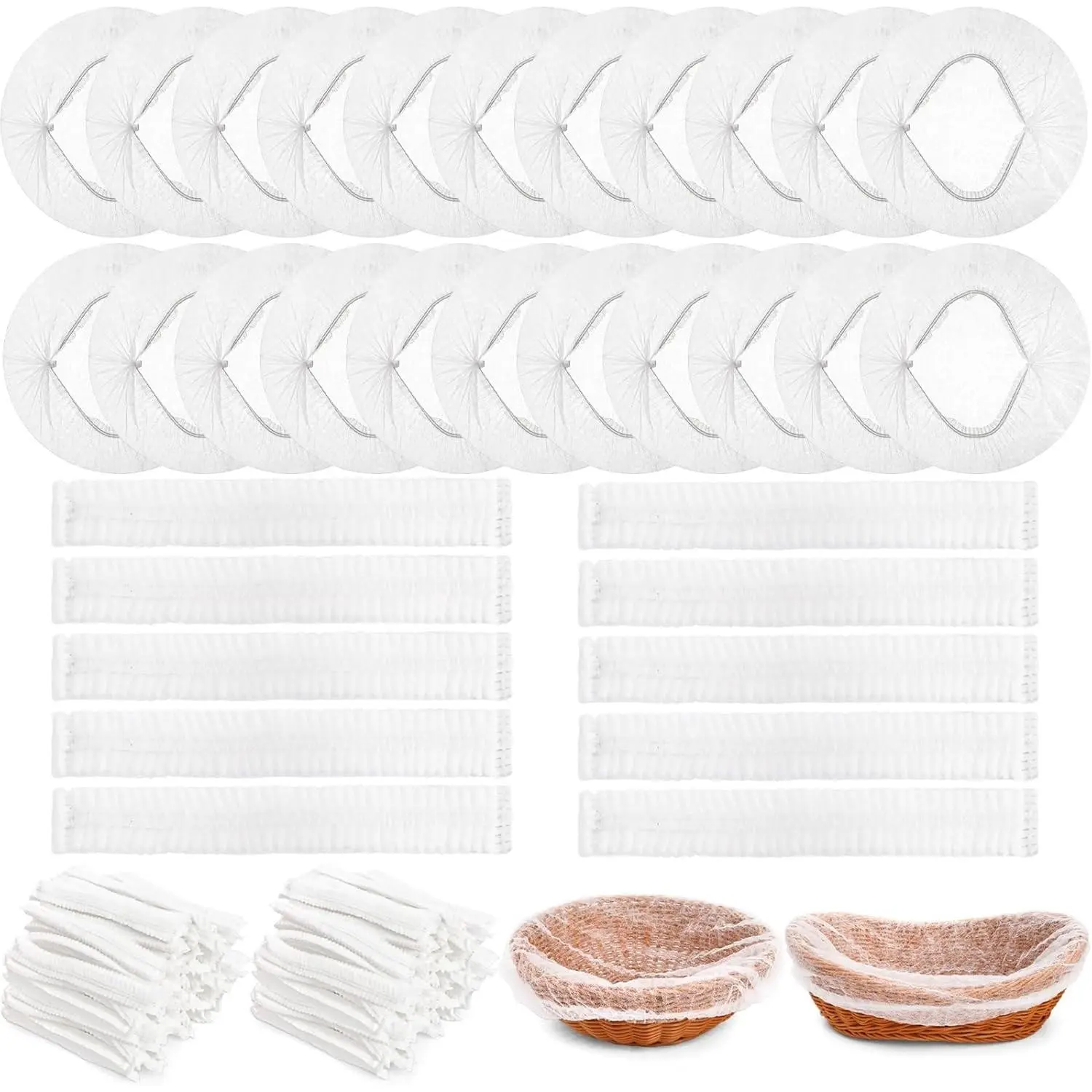 500 Pack Disposable Banneton Liner Bread Proofing Basket Covers, Non-Stick Bread Bowl Liners for Sourdough, Rising Dough, Elastic Baking Cloth Prevents Dough from Sticking to Basket
