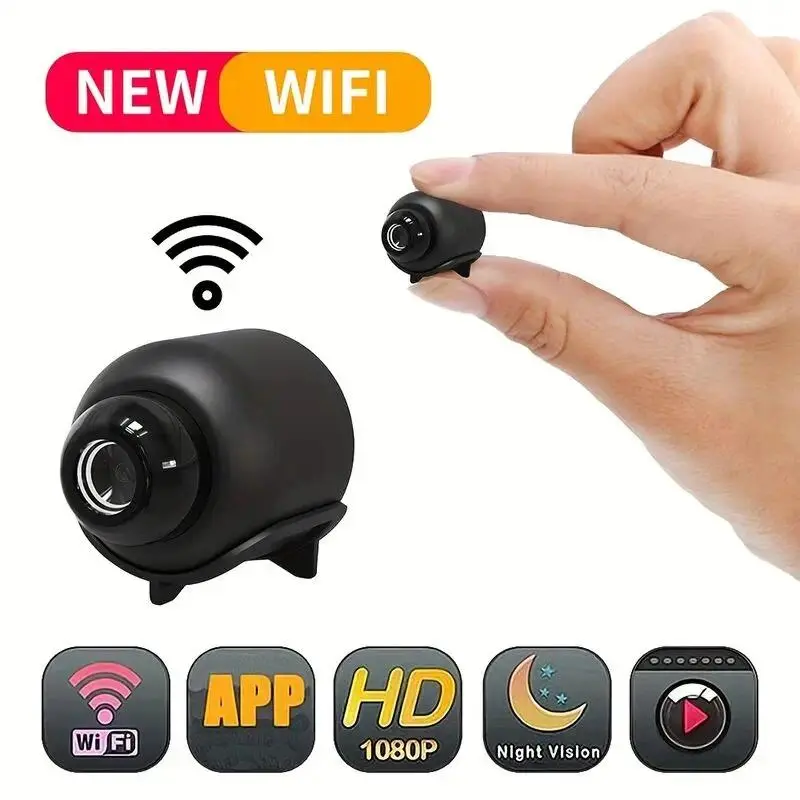 X5 Mini Hidden Peephole Security Camera, 1080P HD WiFi Audio Video Recorder with Night Vision, Portable Wireless Indoor Baby Monitor for Home Security, Security Cameras For Home