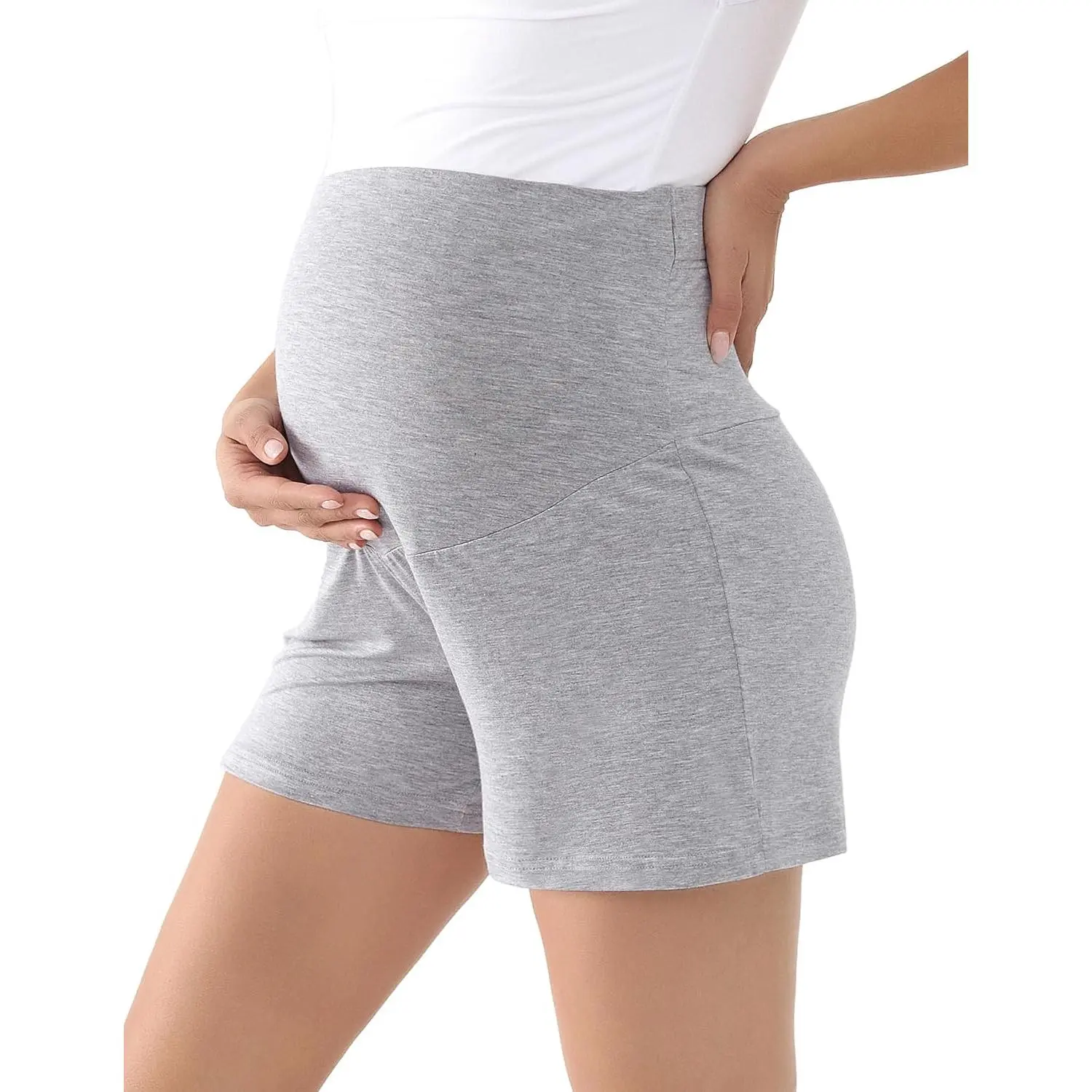 Women's Maternity Bamboo Viscose Pajama Shorts - Safe Materials, Stretchy Fit, Soft, Comfy Pregnancy Lounge Maternity Clothing