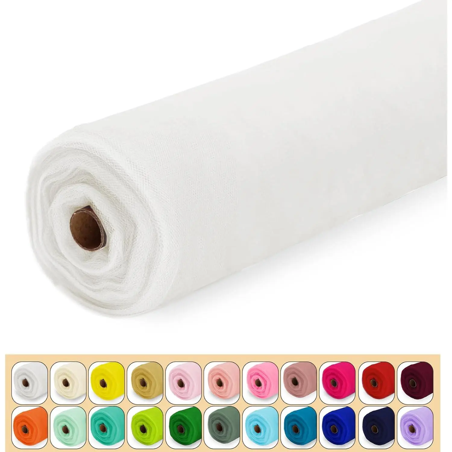 Tulle Fabric Roll 54" x 10 Yards for Wedding Christmas Decorations Pew Bow Tutu Party Backdrop Baby Shower Table Skirts Gift Wrapping Garden Netting White