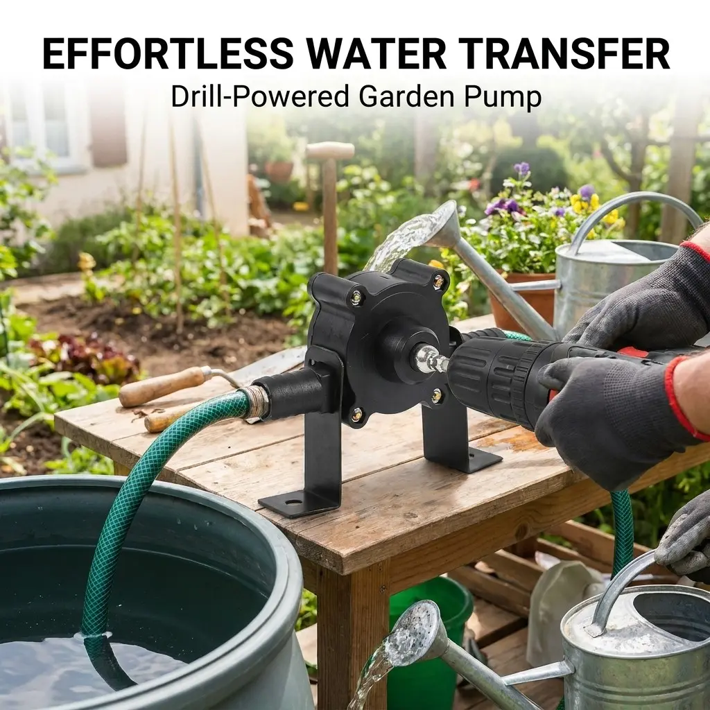 Home Use Small Water Pump, Hand Drill Water Pump, Portable DC Water Pump, Self-Priming Centrifugal Pump, Portable Handheld Pump, Easy Setup Pump, Convenient and Efficient