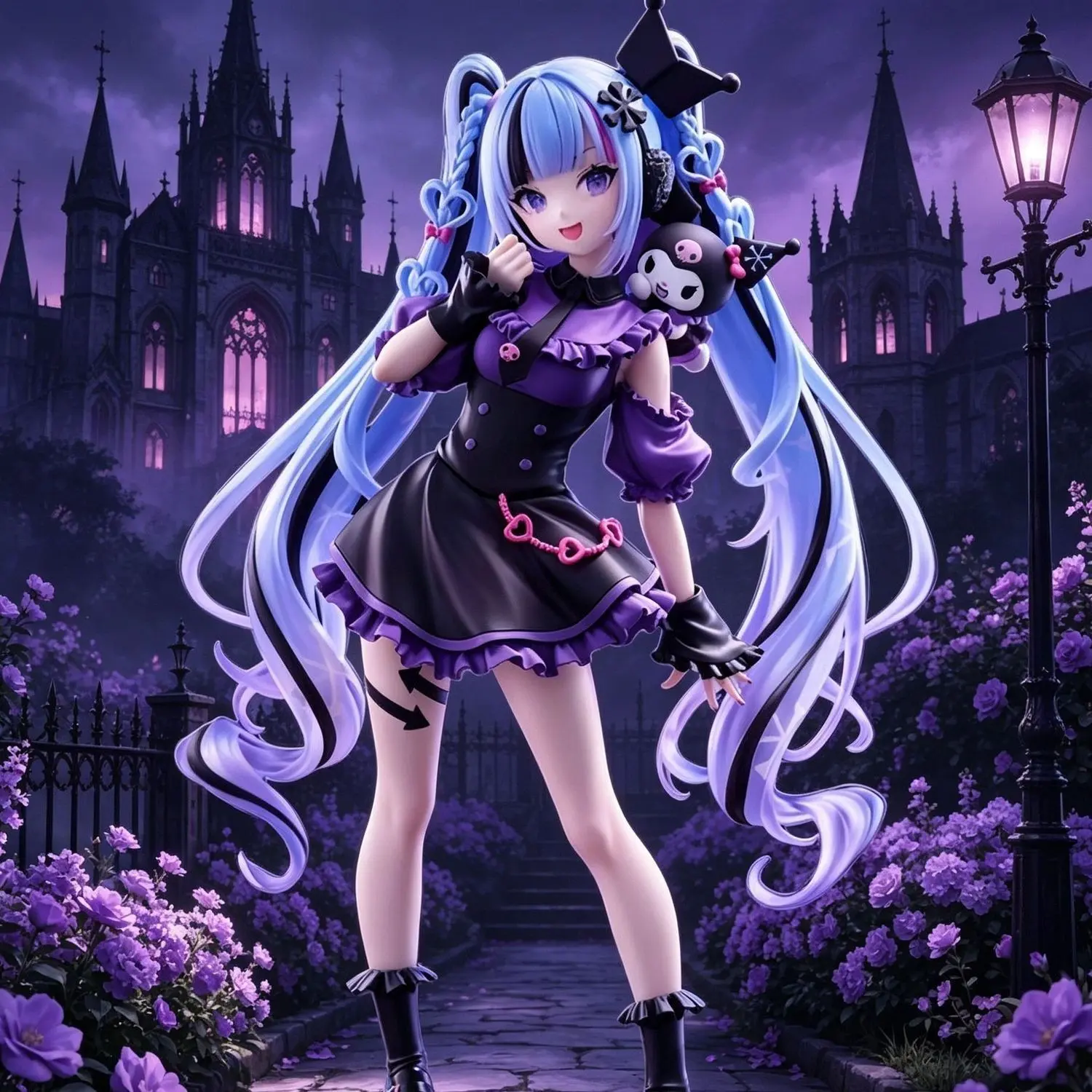 Kurumi Hatsune Miku Figure Series, Anime Secondary Dimension Model, Desktop Decorative Item, Collectible Gift, Scene Prize