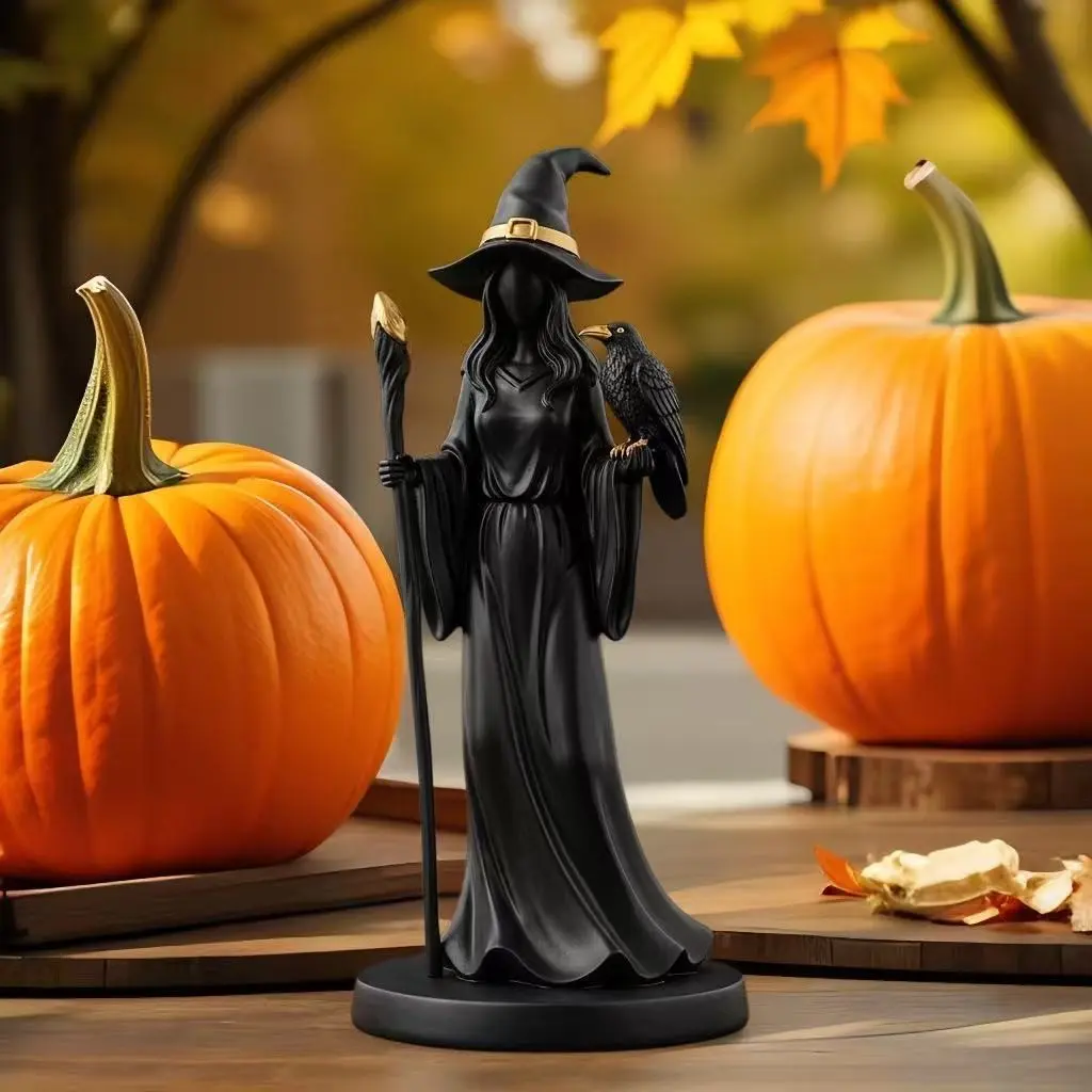 Gothic Raven Shelf Sitter Statue Dark Figure Decor
