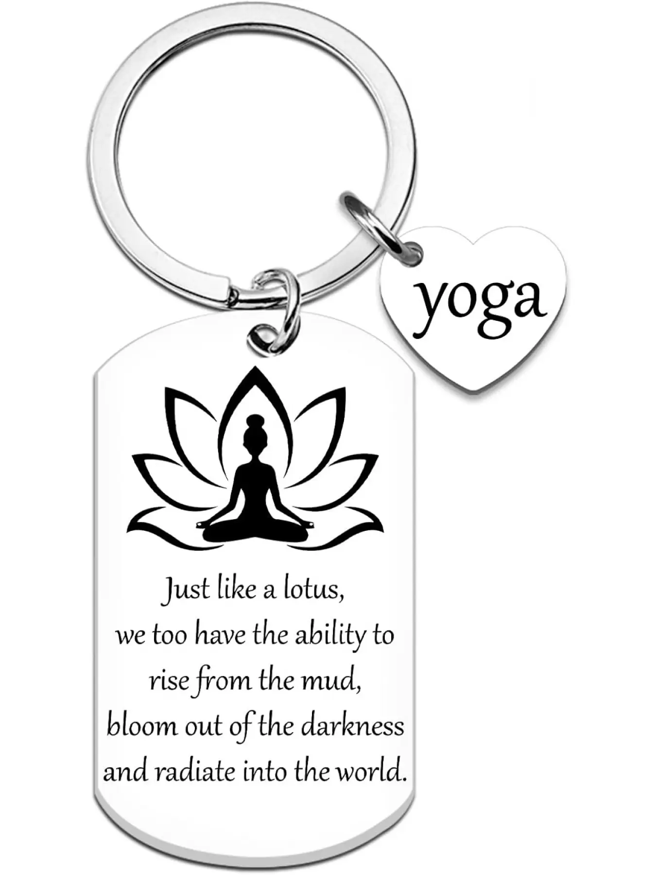 Yoga Gifts for Women Yoga Accessories for Women Meditation Accessories Lotus Keychain Pilates Gifts Lotus Charm Birthday Christmas Gift