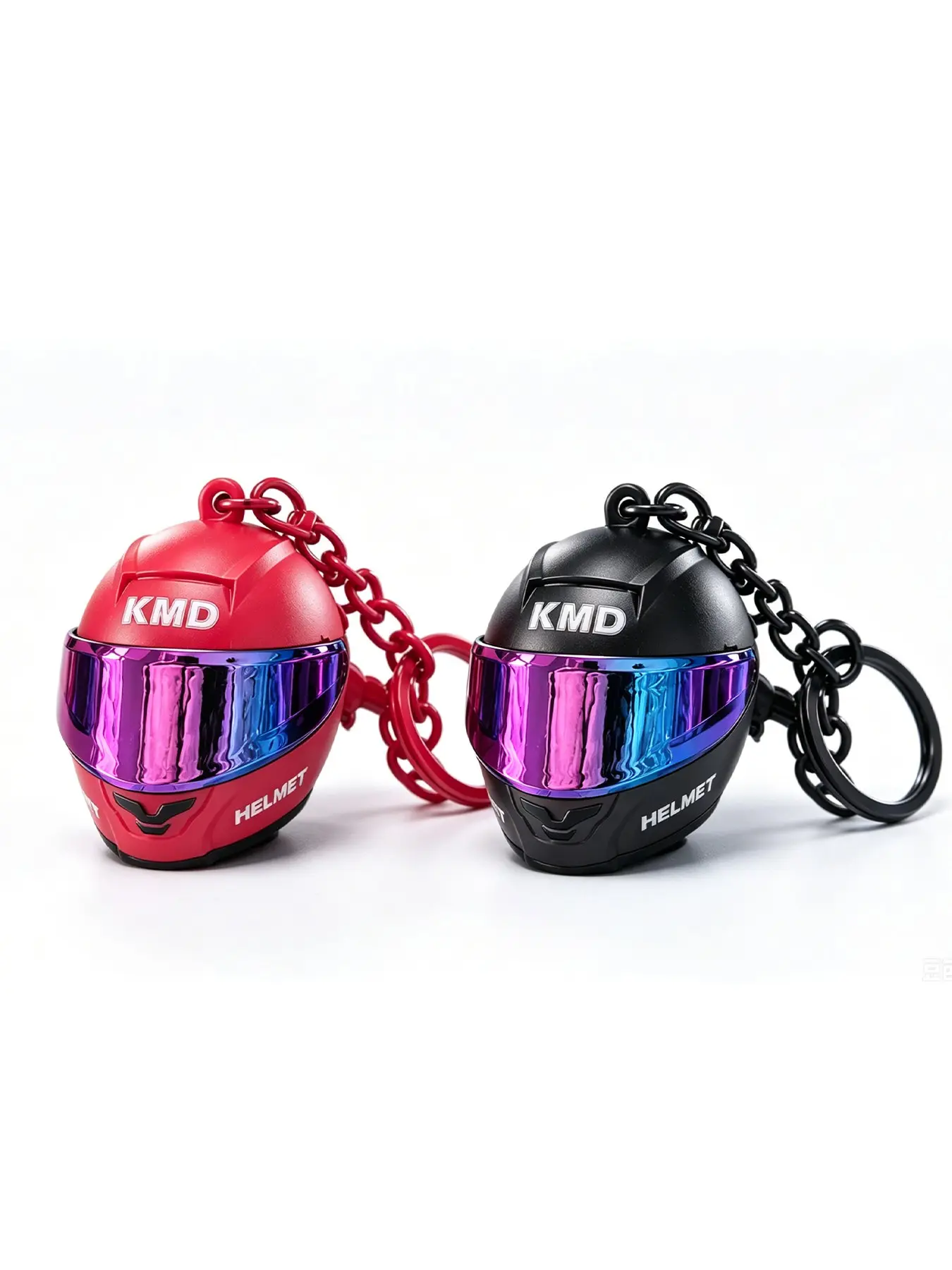 Trendy 2-Piece Set 3D Glossy Motorcycle Helmet Keychain, Cool Personalized Bike Key Ring, Men's Backpack Charm, Car Friend Gift, Fashion Keychain, Cool Keychains