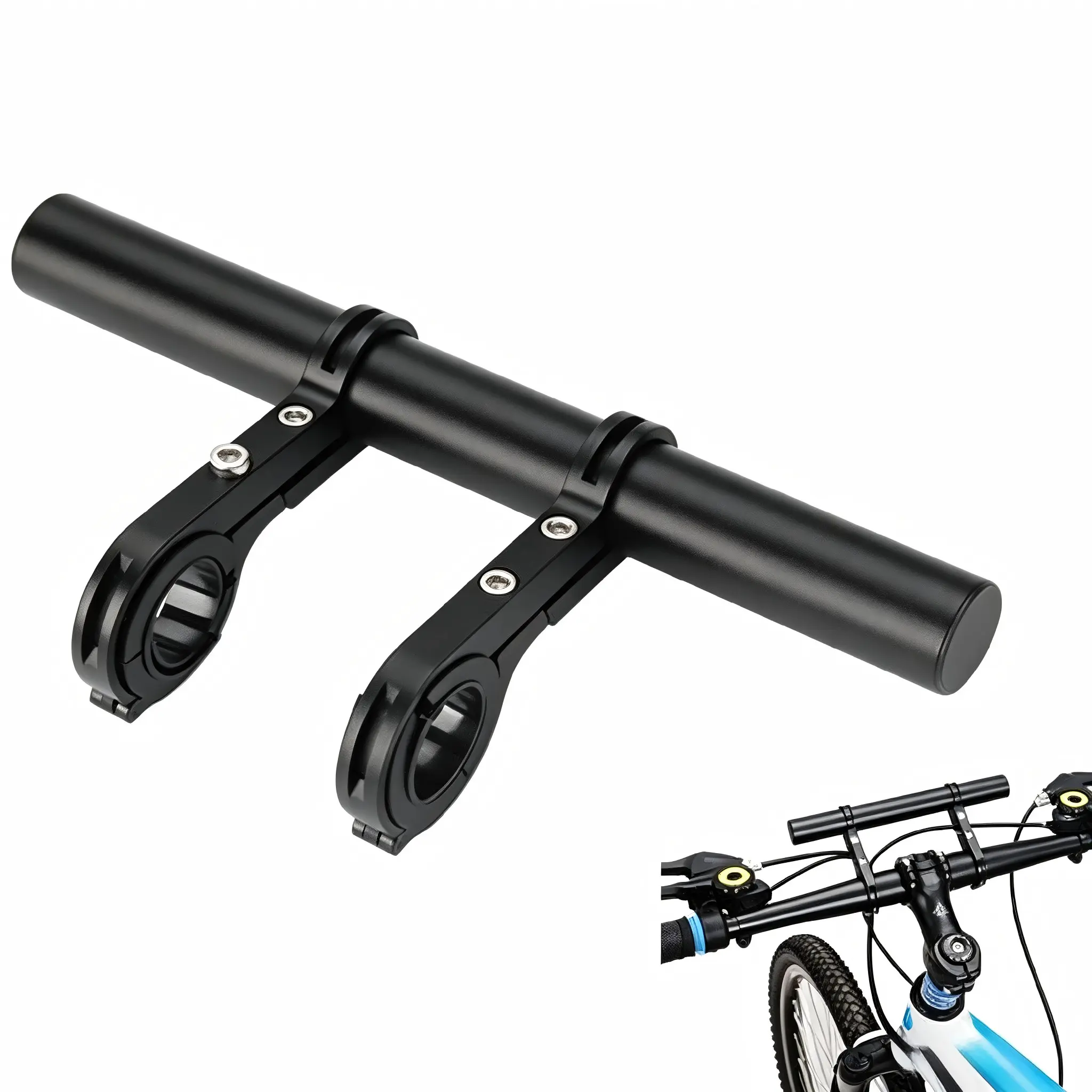 Bicycle Handlebar Extender Rack, Single and Dual Support, Aluminum Alloy Multi-Functional Extension Bracket, Bicycle Accessories