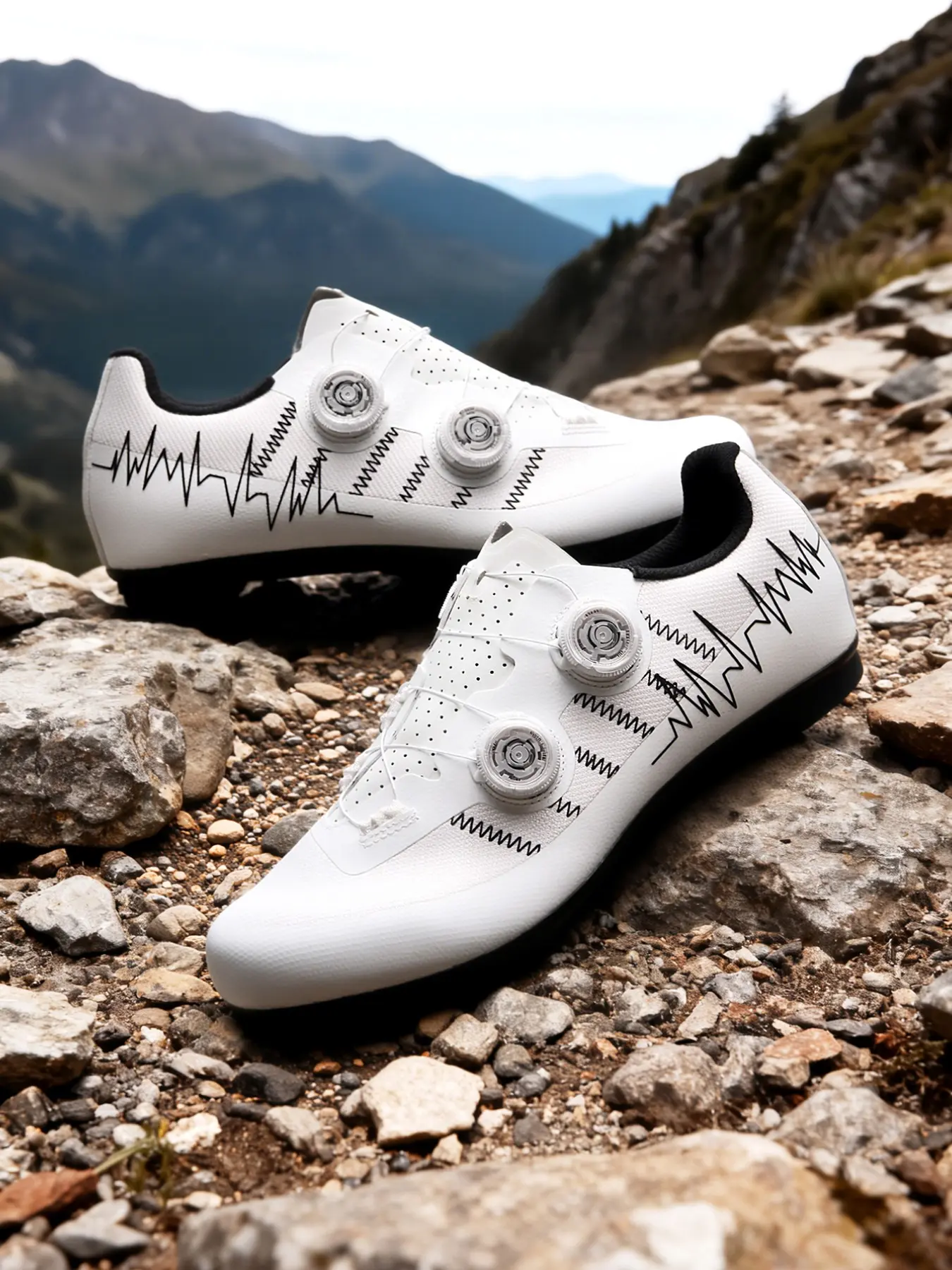 Unisex Road Cycling Shoes, Lightweight Breathable Mountain Bike Shoes, Cycle Shoes, Nylon Sole, Quick-Release Buckle System, Fast-Drying Mesh Upper