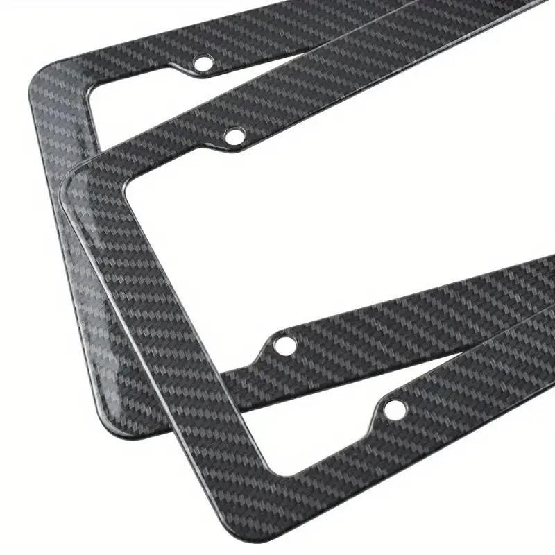 License Plate Frame, 2 Counts Universal Car License Plate Frame with Screws, Automotive Car Exterior Decoration Accessories for Car, Truck, SUV, Carbon Plate