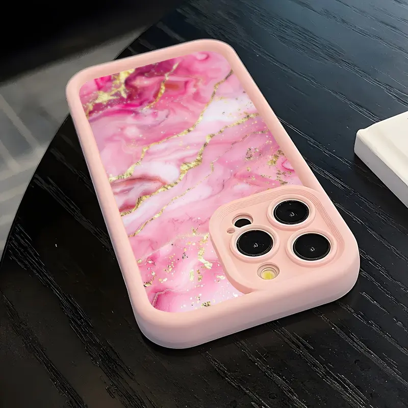 Phone Case: 1 High-End Pink Marble Frosted Soft Phone Case Compatible with iPhone 17, 16, 15, 14, 13, 12, 11 Pro Max, Air 14, 15, 16 Plus, XS, XR, X, 8, 7, SE 2020