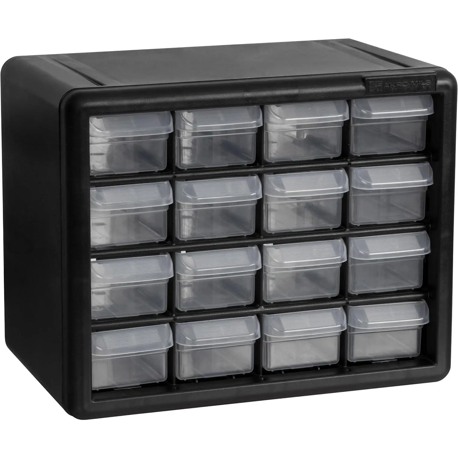 16-Drawer Plastic Storage Cabinet, 10.5"W x 6.5"D x 8.5"H, Black |   Plastic Cabinet w/ Drawers for Garage Organization, Beads, Makeup Organizer, Building Bricks Storage, Teacher Toolbox