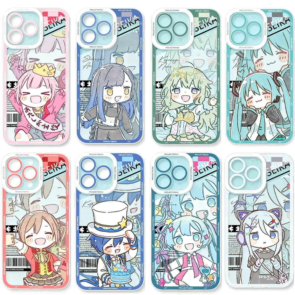 Project Sekai Anime Drop-Proof Transparent Phone Case - Durable Cellphone Shell, Polycarbonate Phone Cover, Dustproof Accessories, Camera Cutout for iPhone 17 Pro Max,16 Pro,15,14 Plus,13,12,11