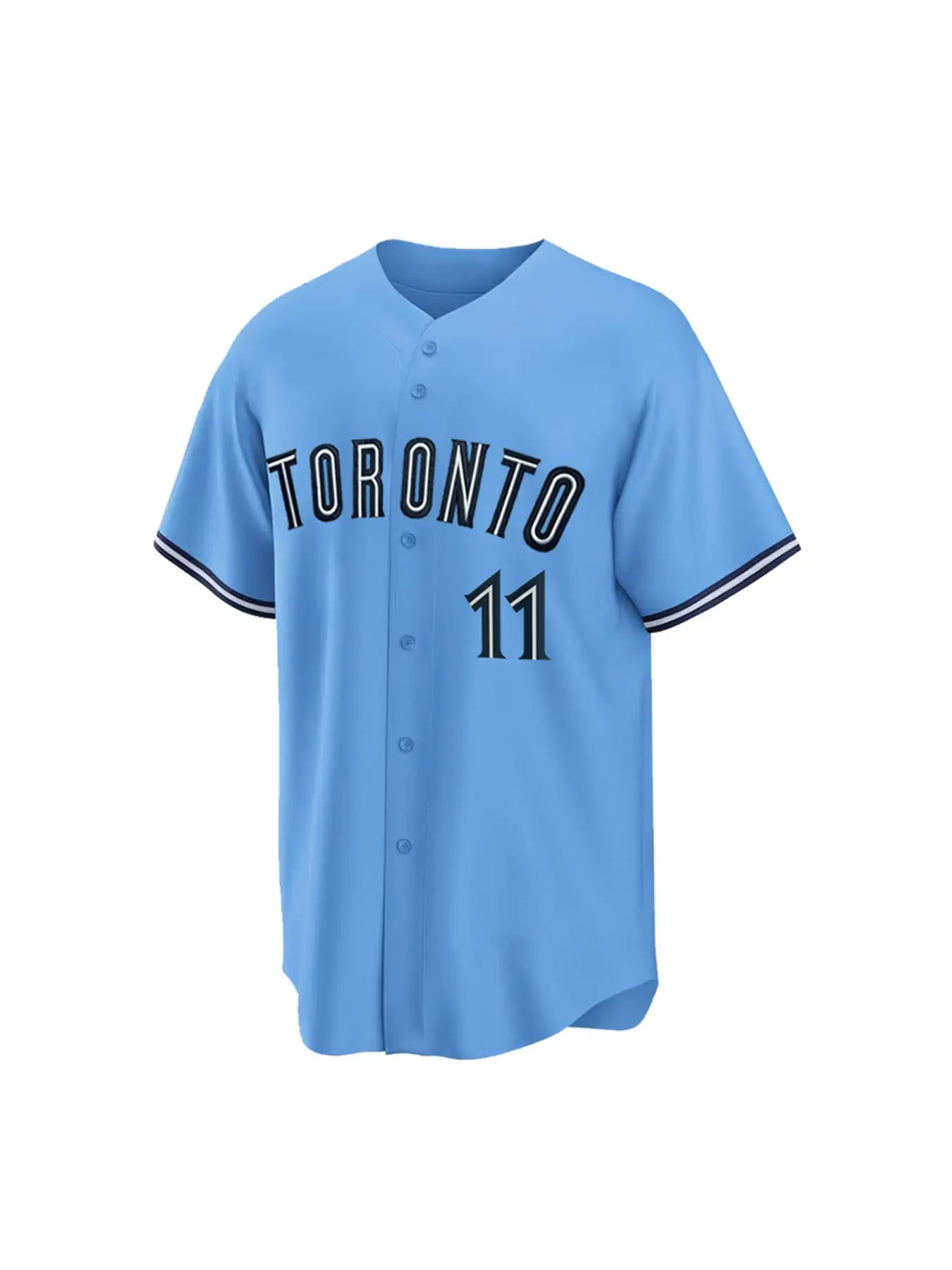 Men's 11 Blue Vintage Embroidered Baseball Jersey, Loose-Fit V Neck Short Sleeve Sporty Training Tee, All Seasons Casual Wear, Sports Baseball Jersey