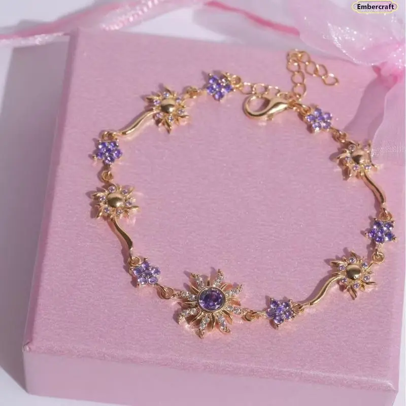 Women's Dainty Alloy Cubic Zircon Bracelet - 3-Charm Trio (Heart, Star, Flower), Minimalist Adjustable Custom Fit Bejeweled Style Costume Jewelry, Bling Effect Arm Candy Accessories, Gift for Anniversary, Birthday, Everyday Wear, Bracelet Jewelry, Star Sh