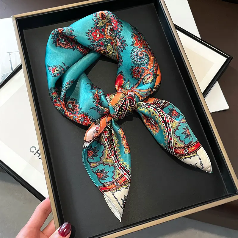 Tropical Jungle Printed Square Scarf, Spring & Autumn Versatile Fashion Decor Neckerchief