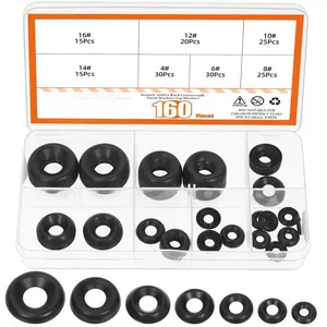 160 count 7 Sizes Black Countersunk Finish Washers  Kit 304 Stainless Steel Finish Cup Washer Finishing Cup Washers Finishing Countersunk Washer for Automotive Construction Industrial