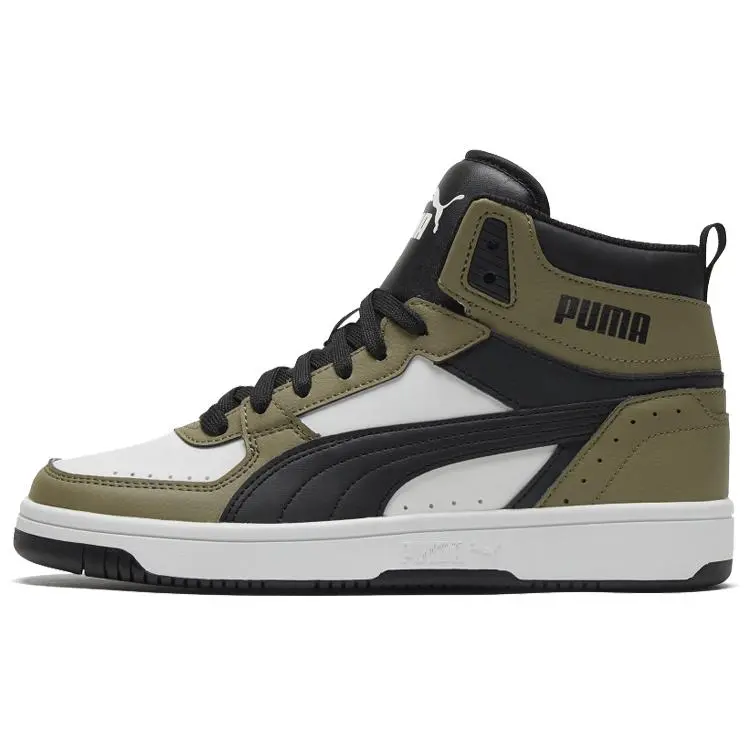 PUMA Rebound Joy Retro Basketball Shoes for Men and Women – Synthetic Leather, Cushioned, Non-Slip, Durable, Mid-Top Verifiable, with credentials and supporting global authentication