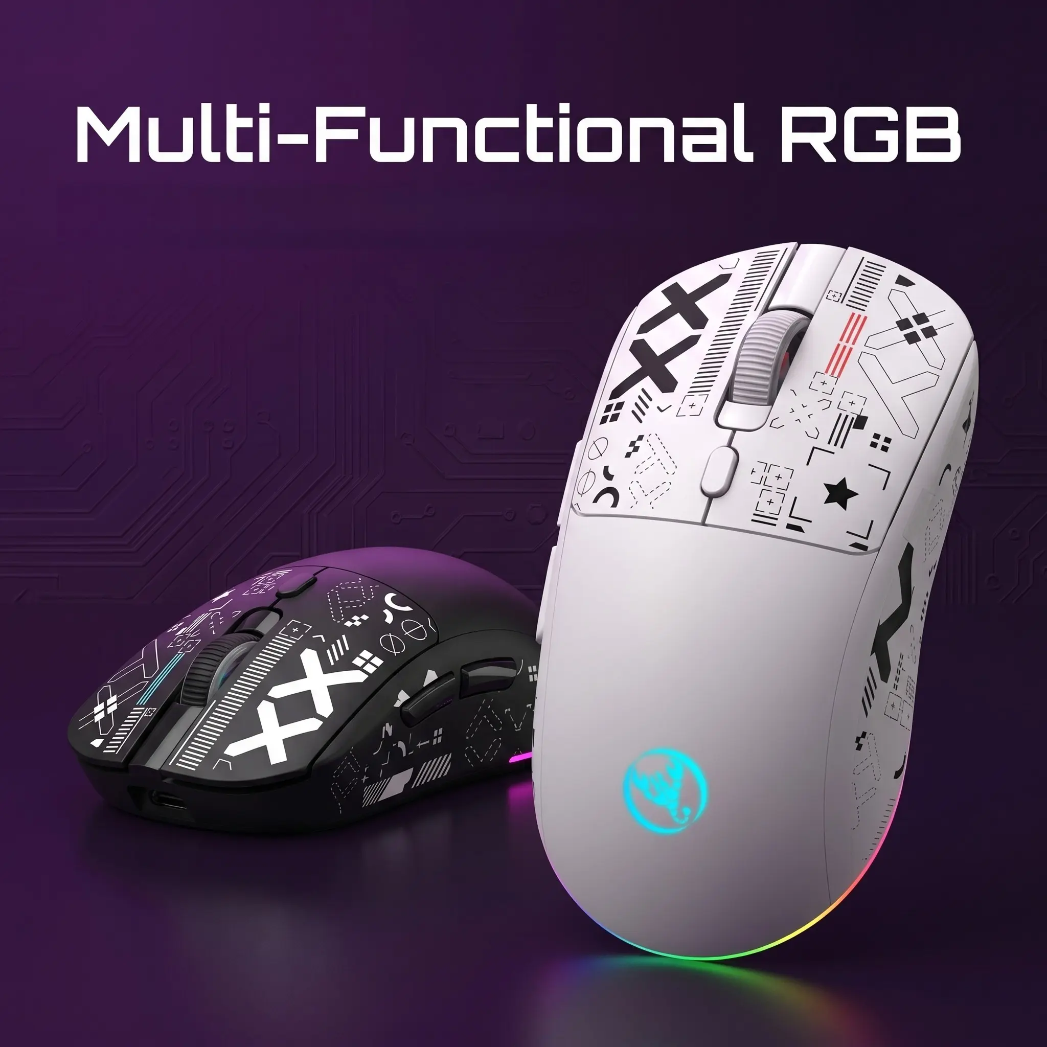 New Wireless Gaming Mouse Tri-Mode 2.4GHz, BT, USB-C, Optical RGB Lighting, USB Plug Play, Ergonomic, Compatible for PC, Laptop, Office, Home, Gamer, PC Accessories Gaming, Computer Game Hardware