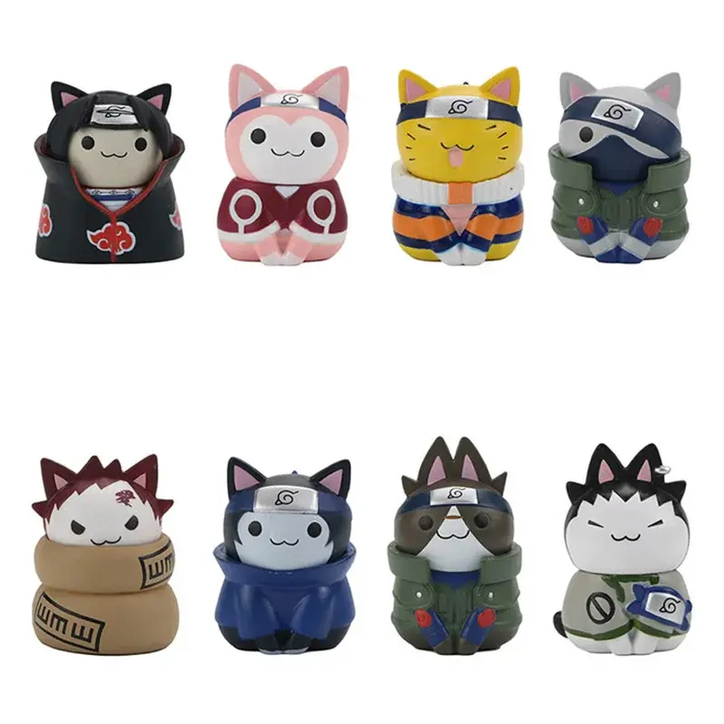 Anime Naruto Figure Toys Cute mini Kakashi Uchiha Itachi Gaara Q Version Action Dolls Pvc Model Edition Desktop Birthday Gifts