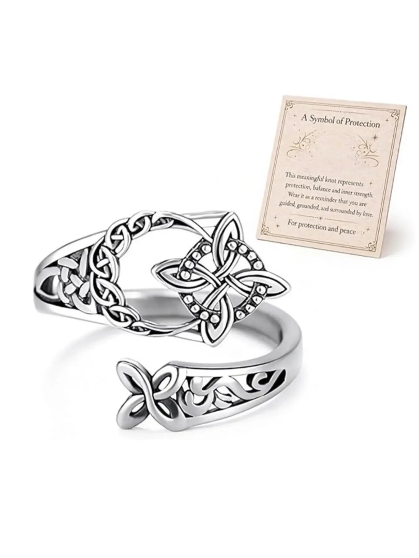 Celtic Knot Witch Knot Adjustable Open Ring, Hecate Witchy Protection Jewelry, Ideal for Devotion & Ceremony, Gift for Her, Mother's Day Gift