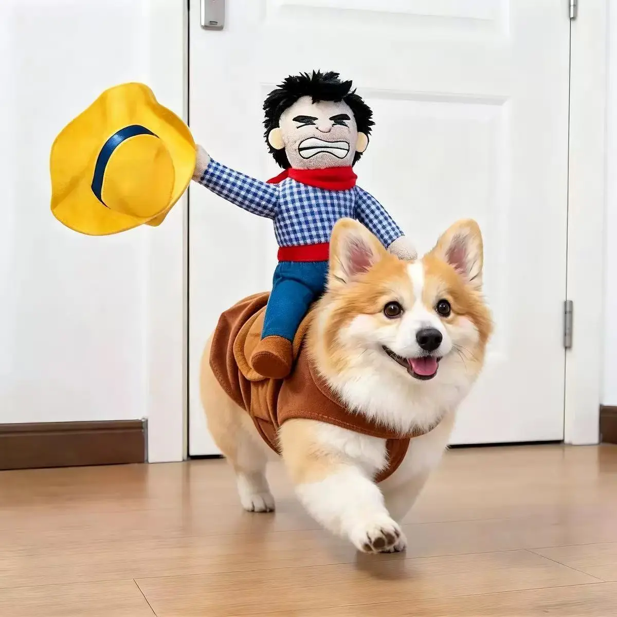 Funny Cowboy Rider Pet Costume For Small And Medium Dogs And Cats - Perfect For Halloween And Costume Parties