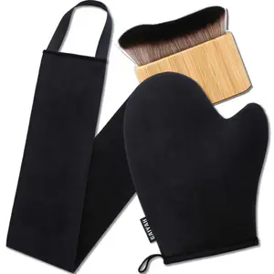 3 in 1 Self Tannin Mitts Self Tanner Mitt Applicator Kit - Tannin love for Self Tan Mitt, Tannin Brush for Self Tan Back Tannin Applicator Kabuki Body Brush Self Tanner Back