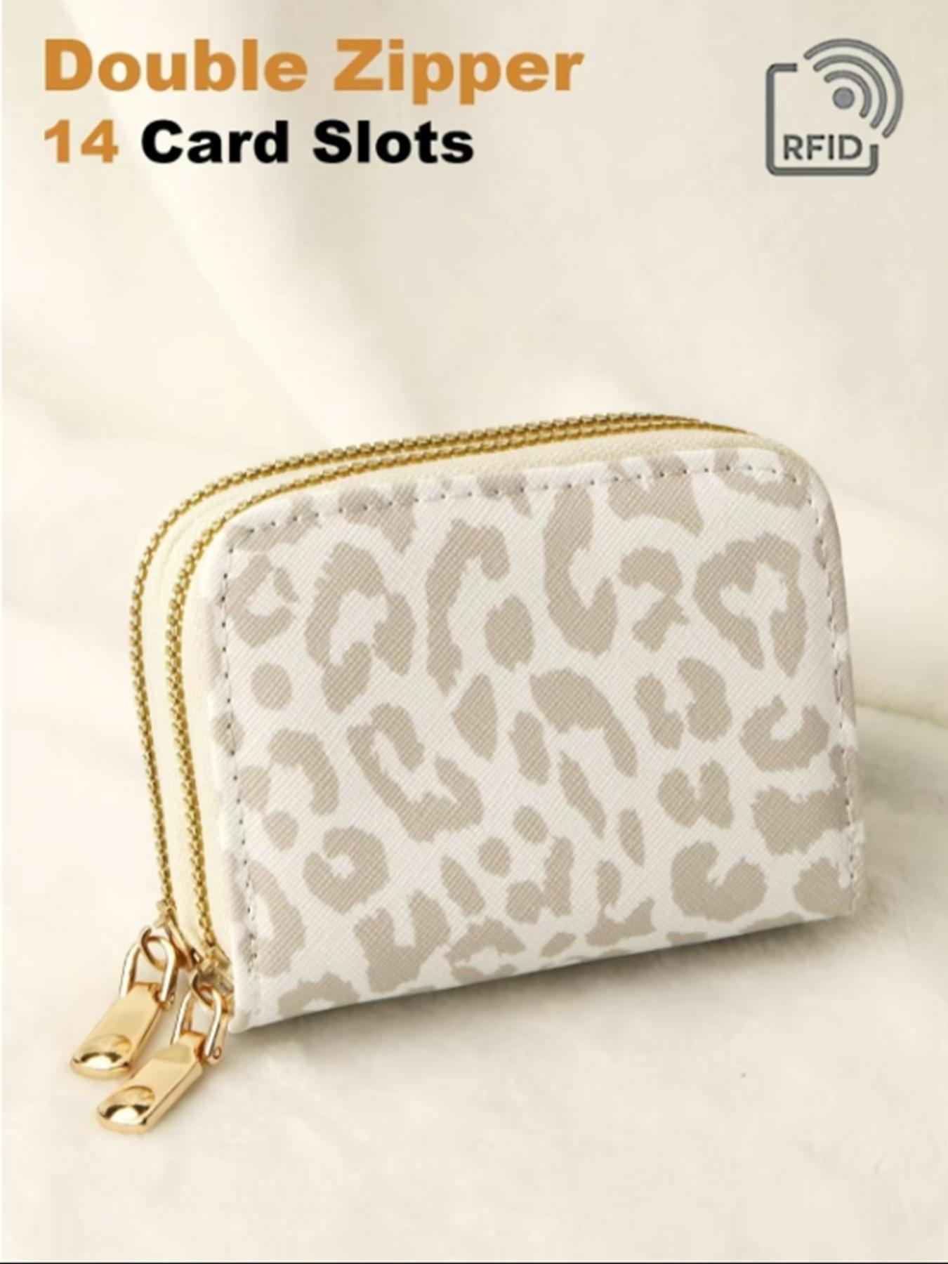 Fashion Leopard Pattern Zipper Card Holder, 2024 New Style Casual Versatile Card Holder for Women, Trendy All-match & Exquisite Card Holder for Daily Use, Purse