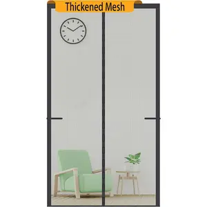 Upgraded Magnetic Screen Door, 250g/m² Thicker Reinforced Mesh, 36 Longer Magnets for Secure Magnetic Closure, Heavy Duty Door Net Screen for Single Door, Fits 36 x 80 Inch Doors, Black