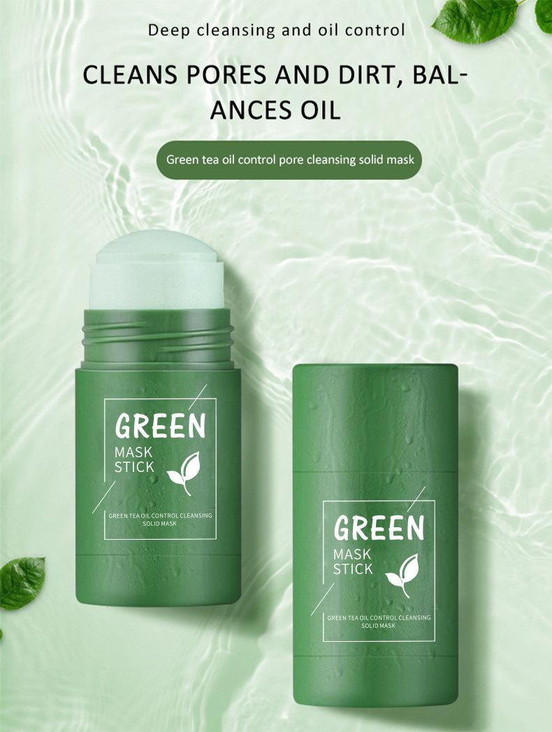 Clay mask stick, green tea clay mask stick, cleansing, application of facial mask