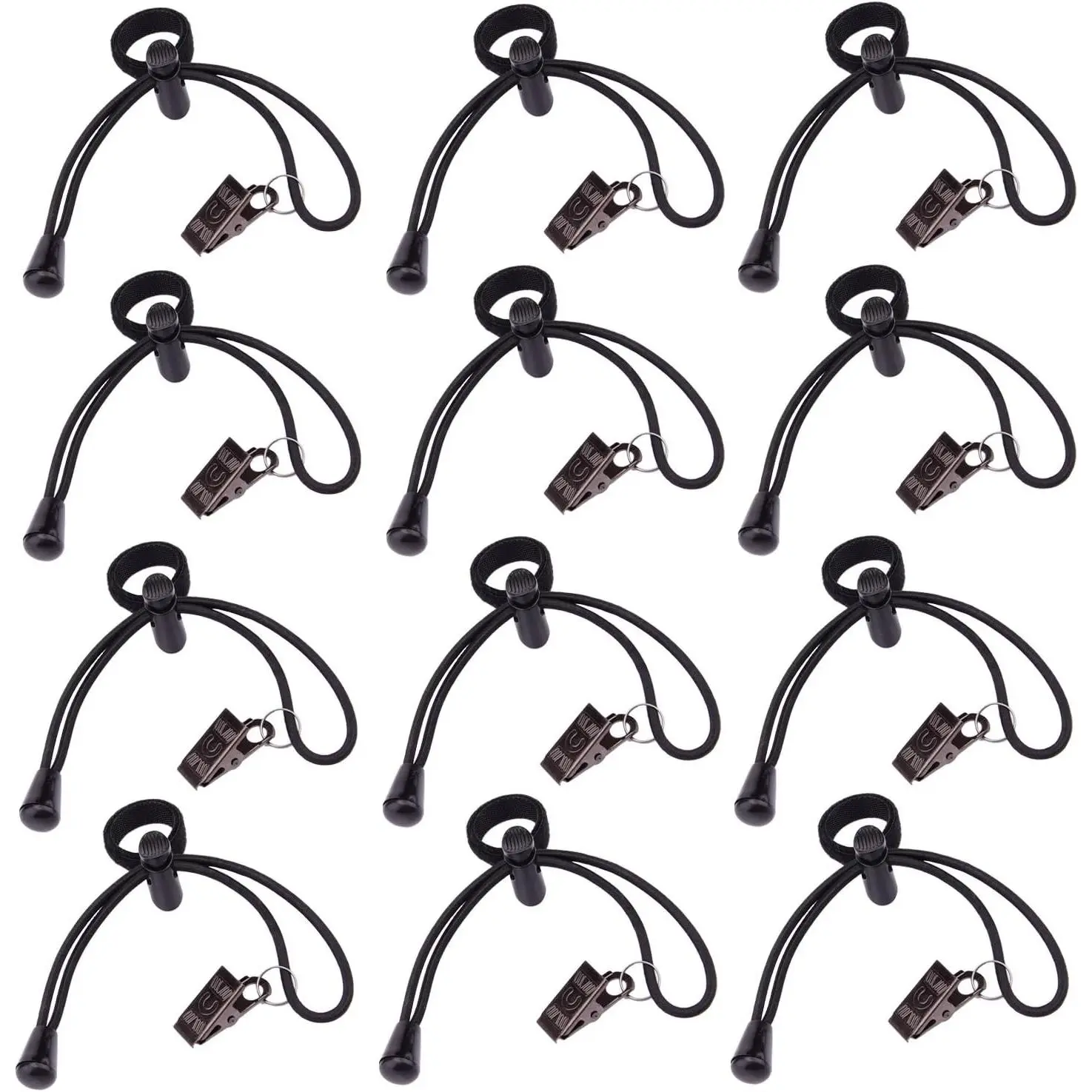 12 Pack Background Backdrop Clips Clamps Holder for Photography, Video and Television, Black