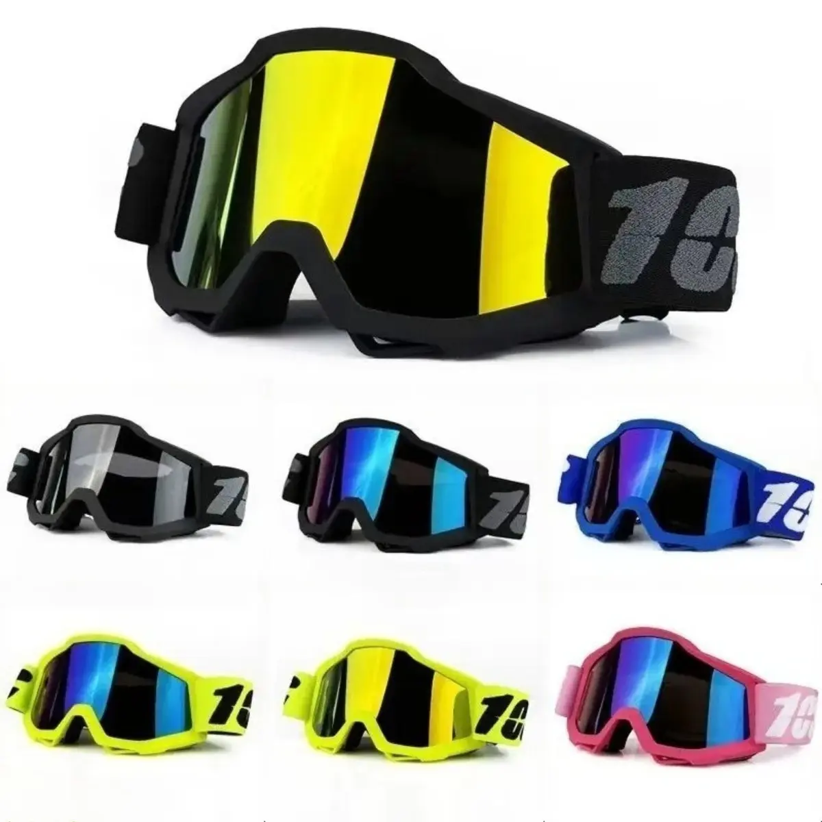 Unisex Polyester Full Rim Off Road Goggles with Transition Lenses - Windproof, UV Protection, Dustproof Motobike Riders Gear, Universal Fit for Skiing, Dirt Biking tiktokshopbacktoschool