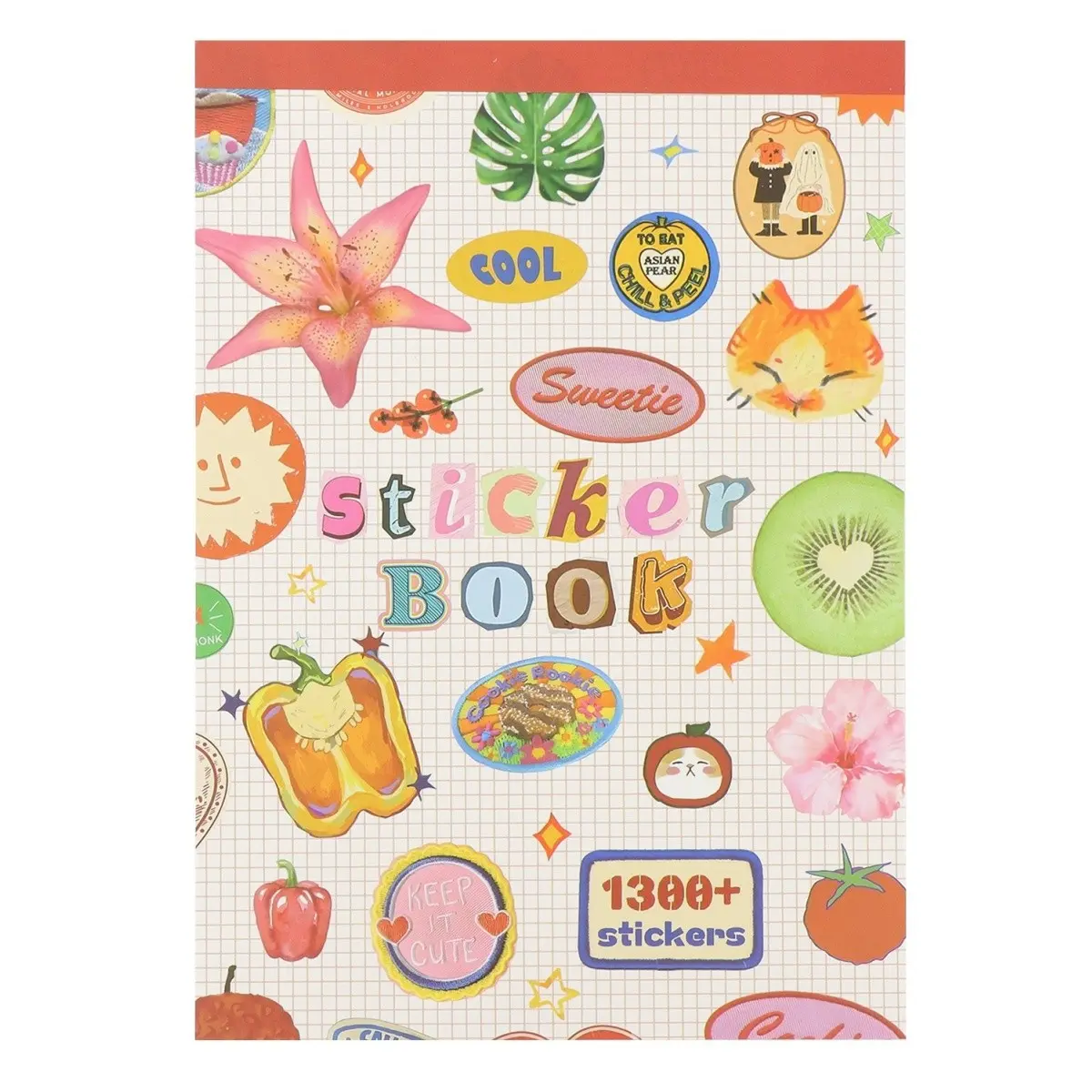 Girlhood Sticker Book, 1300+ Cute Vintage Fruit Floral Animal Stickers, Handmade Diary Scrapbook Junk Journaling Supplies DIY Craft Gift, Stickers For Scrapbooking