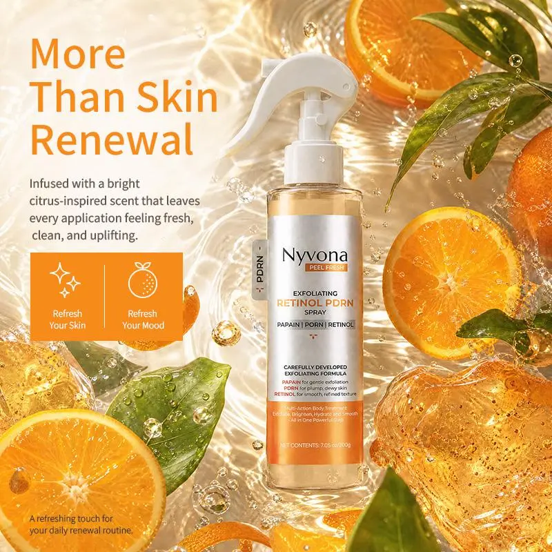 Nyvona PDRN Retinol Exfoliating Set, Papain Spray + Serum Duo for Rough Bumpy Skin, Strawberry Legs, Uneven Tone & Smooth Glowing Skin Skin Repair Skin Repair