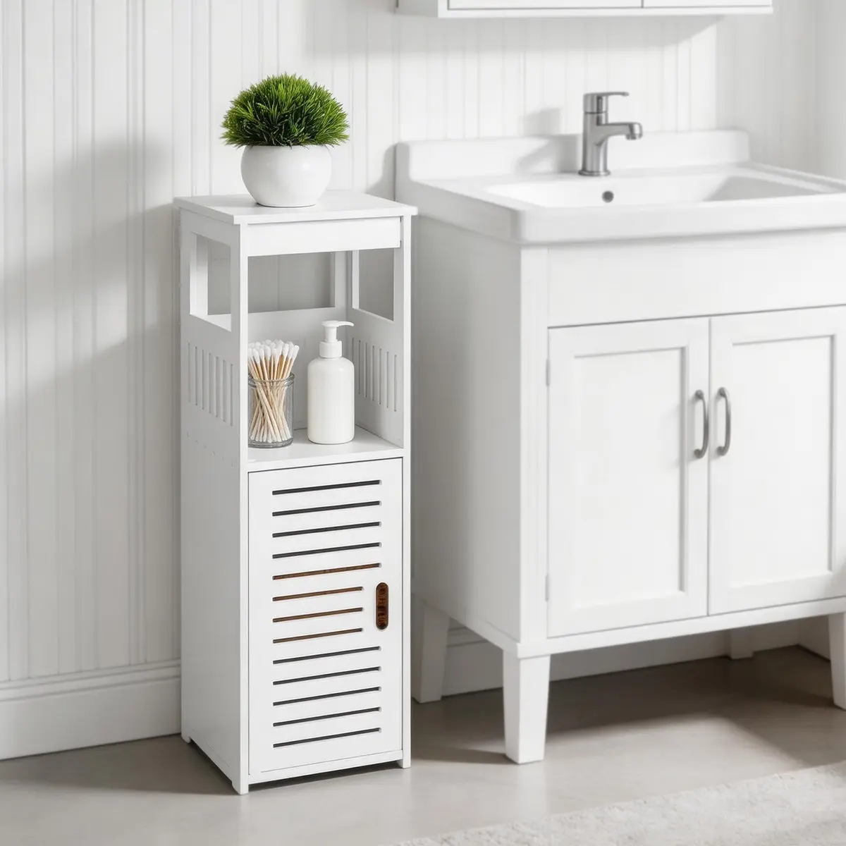 Bathroom Floor-Standing Integrated Storage Cabinet, Multi-Layer Multi-Size Space-Saving Organizer, Home Miscellaneous Sorting Cabinet