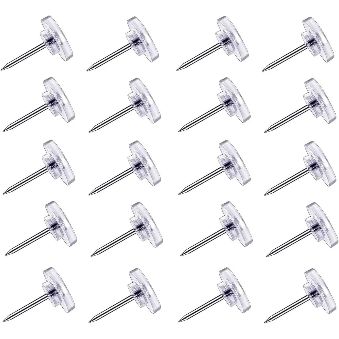 150 Count Push Pins, Clear Thumb Tacks, Flat Thumb Tacks Steel Point and Clear Plastic  Pushpins, Transparent Thumbtacks for Cork Board Bulletin Boards for School, Office, Cork Board,Wall ,