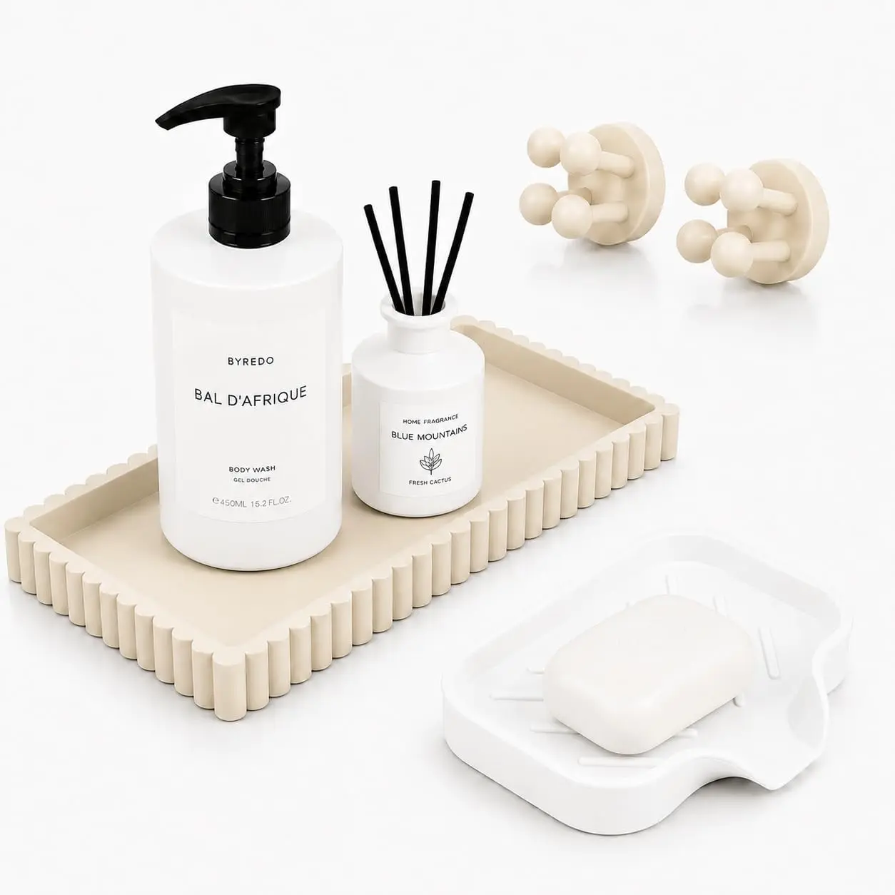 Bathroom Accessories Set,Tray,Soap Dish,  Holder,3  | Includes a   tray, soap dish and  holder to keep bathroom countertops neat, organized.