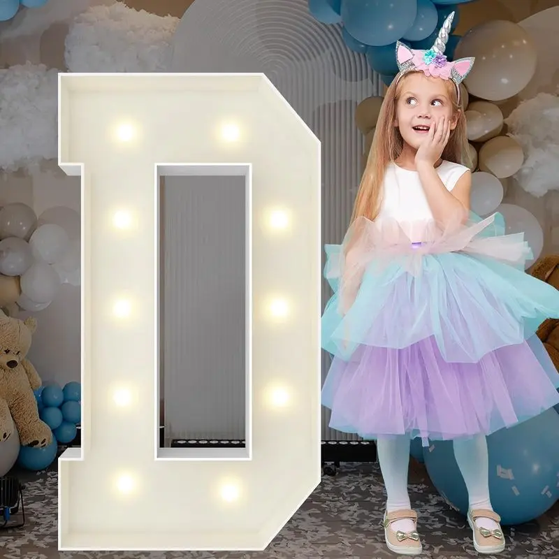 3FT Light Up Marquee Letter D, Large Pre-cut Foam Board Decor Letter, Party Backdrop Ornament For Wedding, Engagement, Birthday, Graduation Decor, Matching Balloon Arch Decor Kit