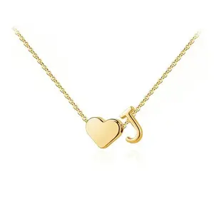 Tiny Initial Necklaces for Women Golden Heart Letter A-Z Necklace Dainty Heart Name Necklace Personalized Initial Tag Pendant Birthday Gifts Anniversary Gifts Jewelry for Women Girls Mother's Day Gift summerwins,summerwins