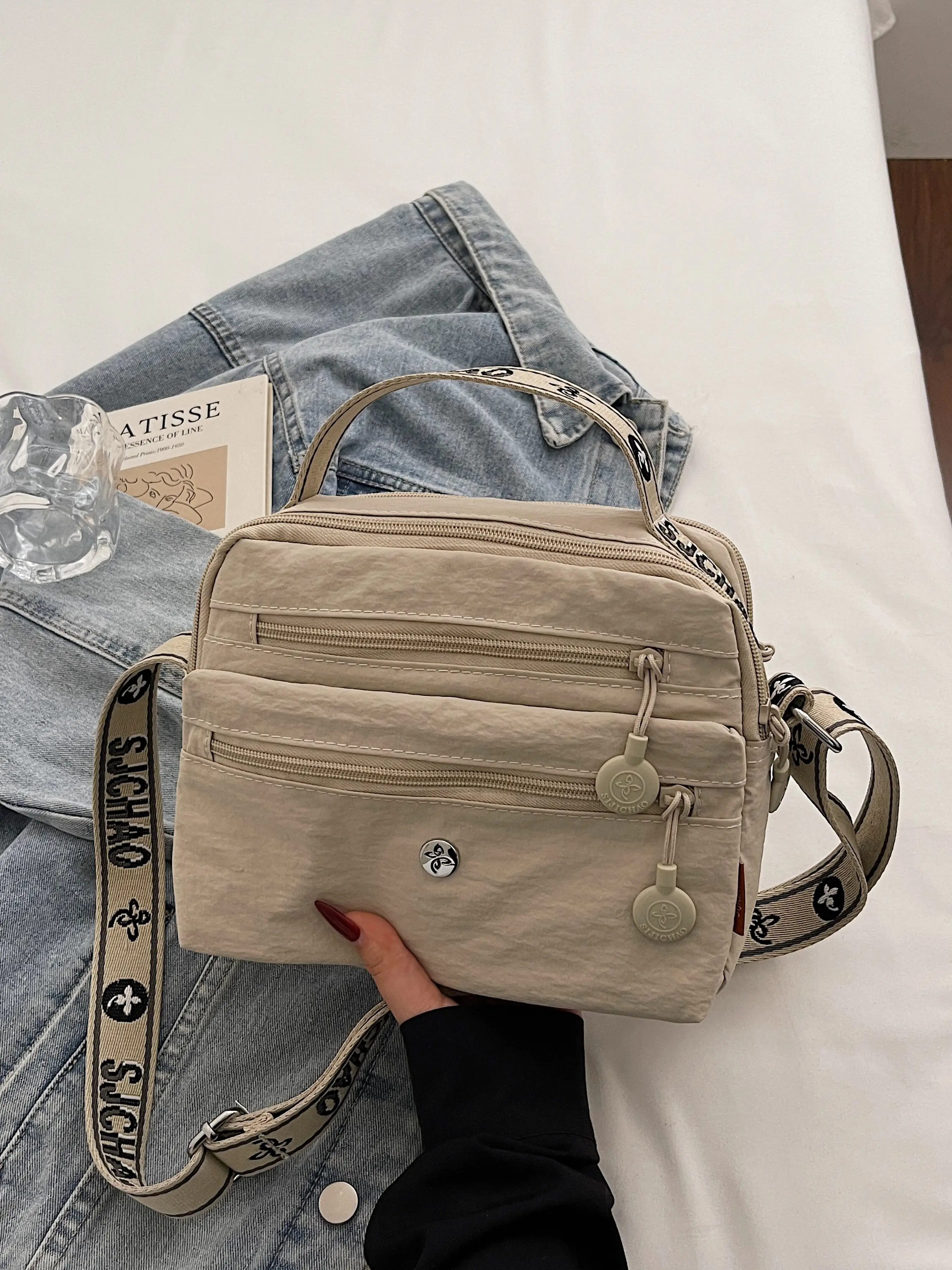 Women's Lightweight Multi-Compartment Crossbody Bag, Versatile Casual Large Capacity Shoulder Bag, Ideal for Daily Commute and Leisure Use, Crossbody Purse
